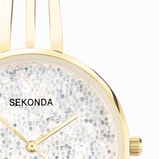 Sekonda Stardust Ladies Watch | Gold Alloy Case & Bracelet with Silver Dial | 40591